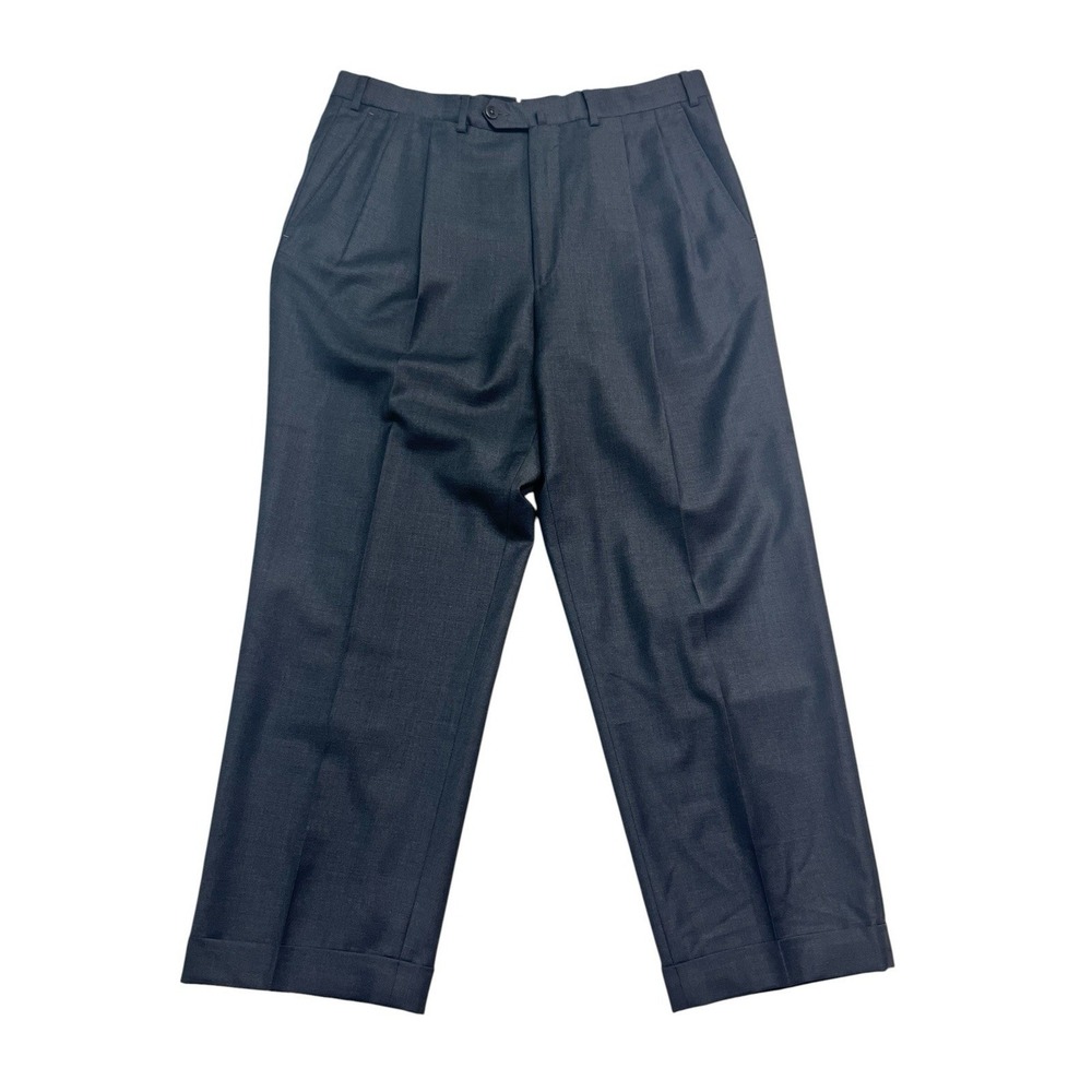 vtg Ermenegildo Zegna 35x28 Pants Trousers Pleated High Waisted Cuffed Wool